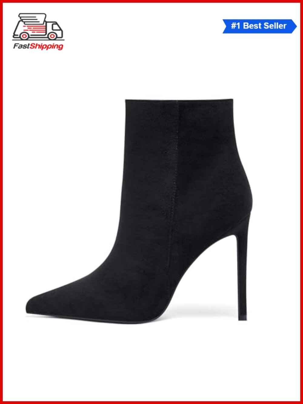 ✨Elisabet Tang Women's Pointed Toe Stiletto Heeled Ankle Booties Side Zip